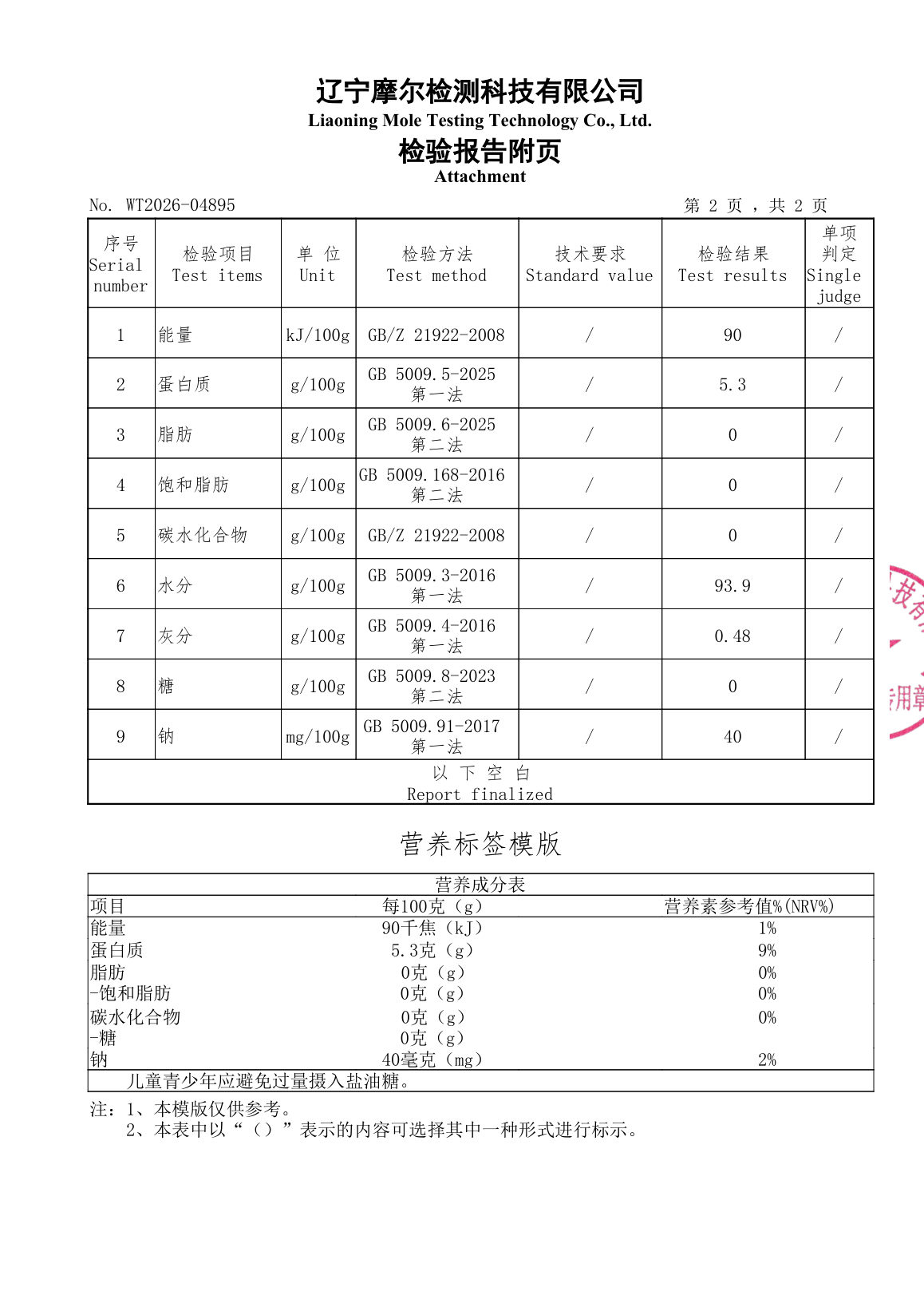 检测报告 WT2026-04895 第4页
